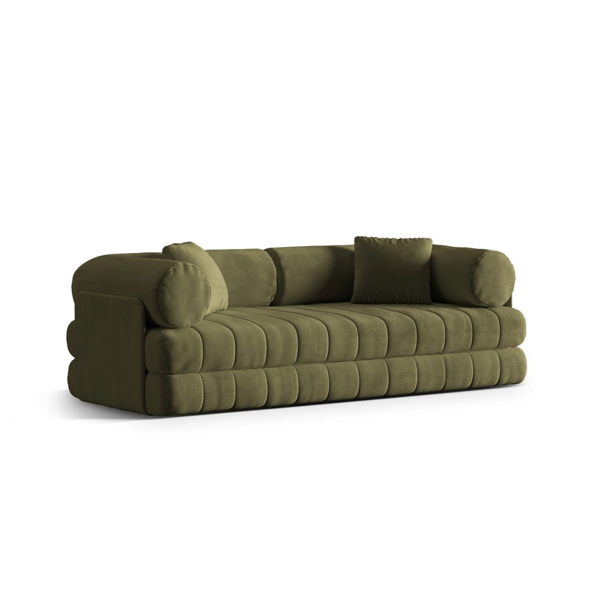 Kemi 3-Sitzer Sofa aus Samt in Grün (Salvador 8), 206x95x70 cm von Cosmopolitan Design – Bild 4