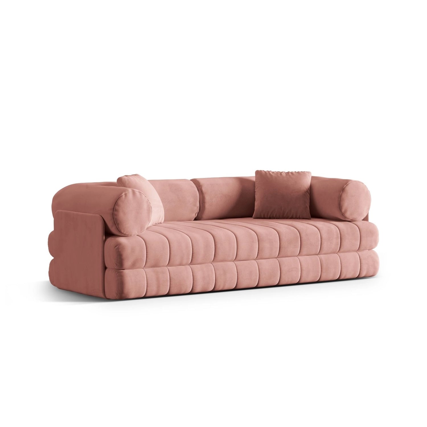 Kemi 3-Sitzer Sofa aus Samt in Rosa (Salvador 11), 206x95x70 cm von Cosmopolitan Design – Bild 4