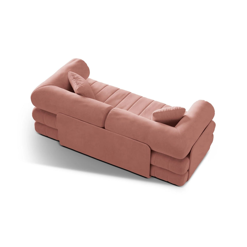 Kemi 3-Sitzer Sofa aus Samt in Rosa (Salvador 11), 206x95x70 cm von Cosmopolitan Design – Bild 6