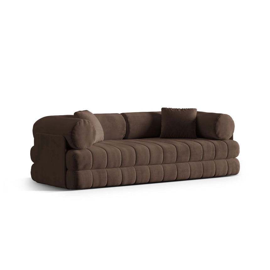Kemi 3-Sitzer Sofa aus Samt in Schokolade (Salvador 4), 206x95x70 cm von Cosmopolitan Design – Bild 4