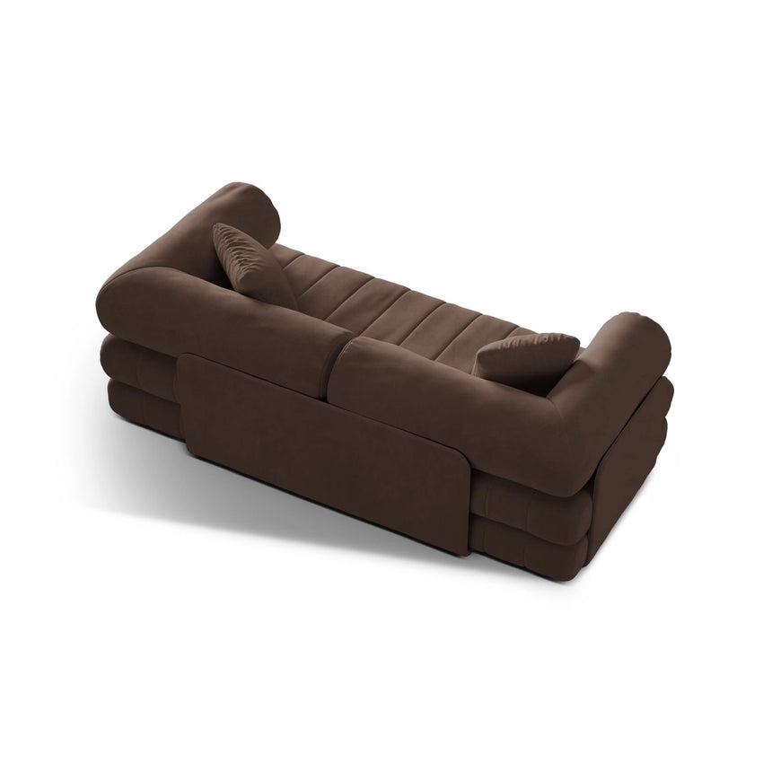 Kemi 3-Sitzer Sofa aus Samt in Schokolade (Salvador 4), 206x95x70 cm von Cosmopolitan Design – Bild 6