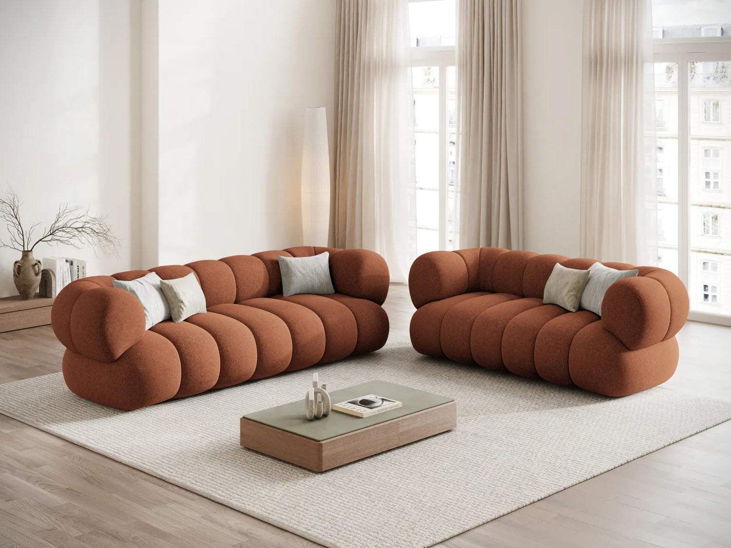 Koge 2-Sitzer Sofa aus Chenille in Ziegel (Eden 10 Terra), 180x95 cm von Cosmopolitan Design – Bild 2