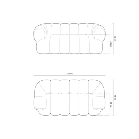 Koge 2-Sitzer Sofa aus Chenille in Ziegel (Eden 10 Terra), 180x95 cm von Cosmopolitan Design – Bild 3