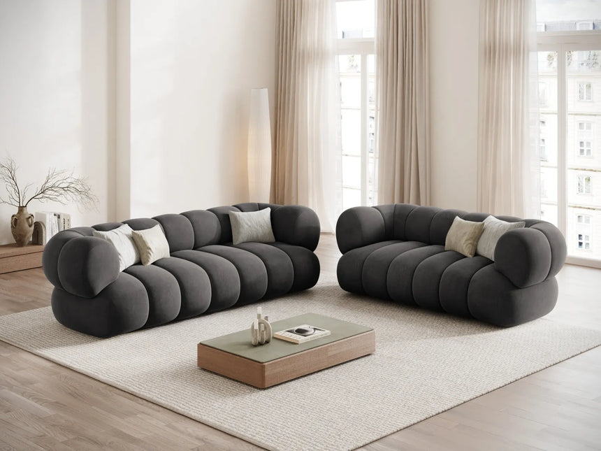 Koge 2-Sitzer Sofa aus Samt in Grau (Vogue 15), 180x95 cm von Cosmopolitan Design – Bild 2