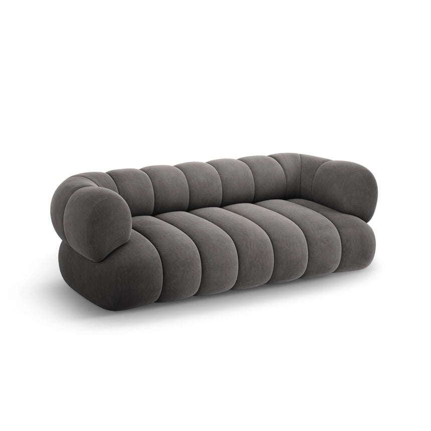 Koge 3-Sitzer Sofa aus Samt in Grau (Vogue 15), 210x95x70 cm von Cosmopolitan Design – Bild 4