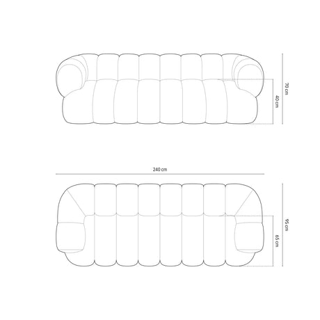 Koge 4-Sitzer Sofa aus Chenille in Ziegelstein (Eden 10 Terra), 240x95x70 cm von Cosmopolitan Design – Bild 3