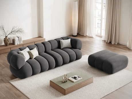 Koge 4-Sitzer Sofa aus Samt in Grau (Vogue 15), 240x95x70 cm von Cosmopolitan Design – Bild 2