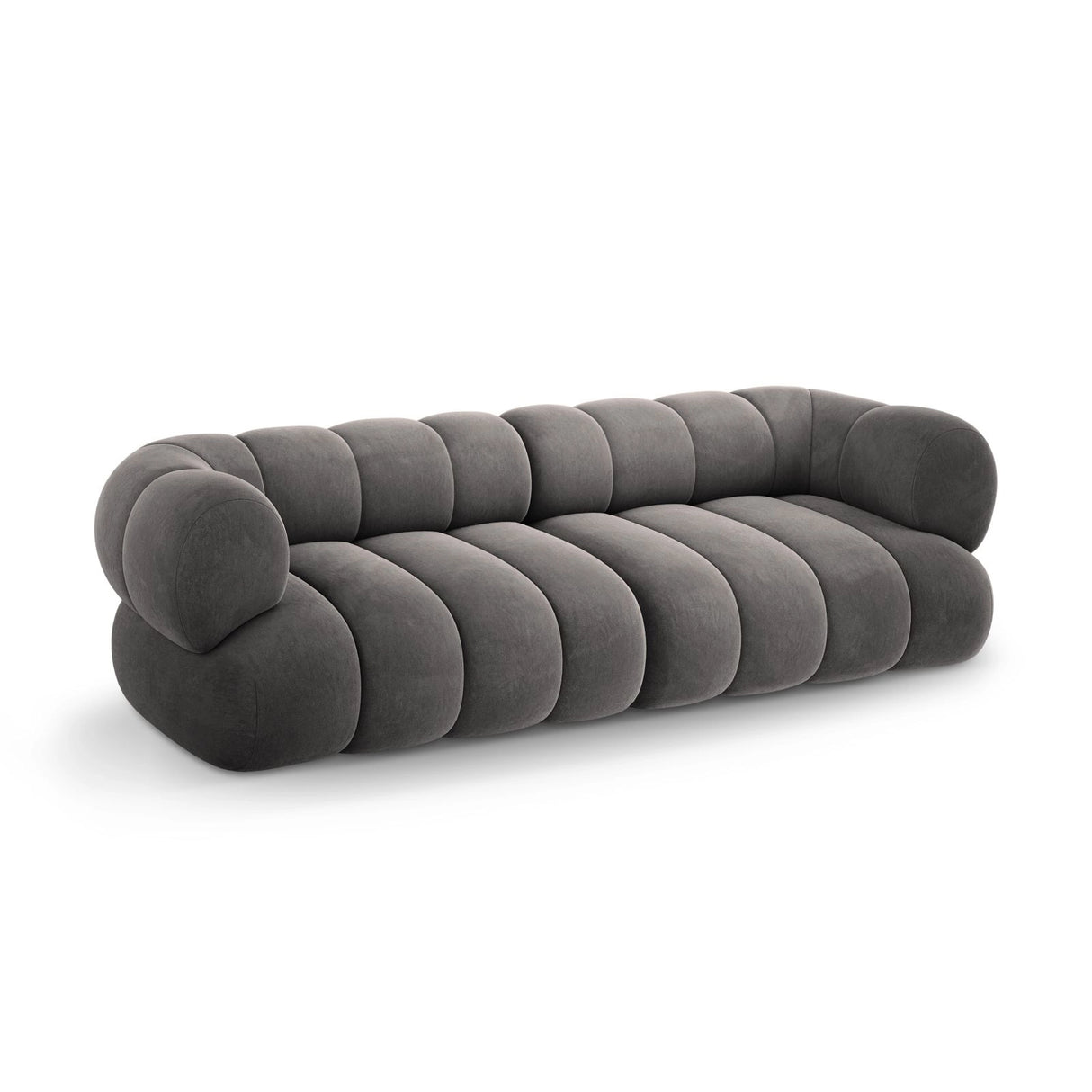 Koge 4-Sitzer Sofa aus Samt in Grau (Vogue 15), 240x95x70 cm von Cosmopolitan Design – Bild 4
