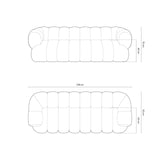 Koge 4-Sitzer Sofa aus Samt in Tiefes Petrol (Vogue 13), 240x95x70 cm von Cosmopolitan Design – Bild 3