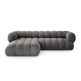 Koge 5-Sitzer Ecksofa, Linke Seite, aus Samt in Grau (Vogue 15), 270x165x70 cm von Cosmopolitan Design – Bild 1