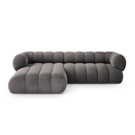 Koge 5-Sitzer Ecksofa, Linke Seite, aus Samt in Grau (Vogue 15), 270x165x70 cm von Cosmopolitan Design – Bild 1