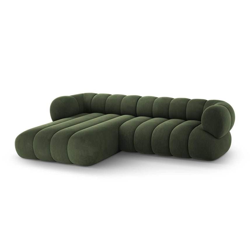Koge 5-Sitzer Ecksofa, Linke Seite, aus Samt in Grün (Vogue 11), 270x165x70 cm von Cosmopolitan Design – Bild 4