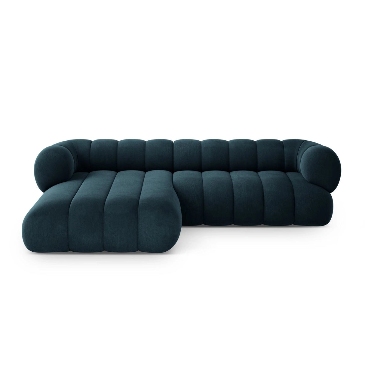 Koge 5-Sitzer Ecksofa, Linke Seite, aus Samt in Tiefes Petrol (Vogue 13), 270x165x70 cm von Cosmopolitan Design – Bild 1
