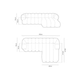 Koge 5-Sitzer Ecksofa, Rechte Seite, aus Samt, 270x165x70 cm von Cosmopolitan Design – Bild 3