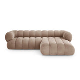 Koge 5-Sitzer Ecksofa, Rechte Seite, aus Samt in Dunkelbeige (Vogue 3), 270x165x70 cm von Cosmopolitan Design – Bild 1