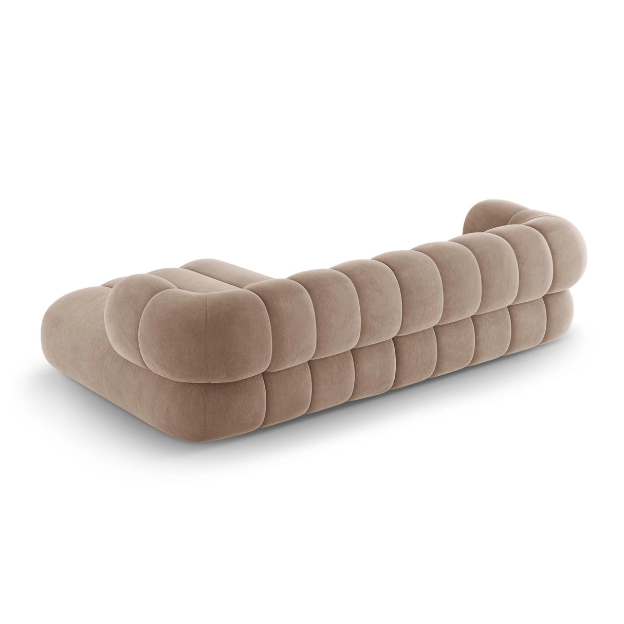 Koge 5-Sitzer Ecksofa, Rechte Seite, aus Samt in Dunkelbeige (Vogue 3), 270x165x70 cm von Cosmopolitan Design – Bild 6