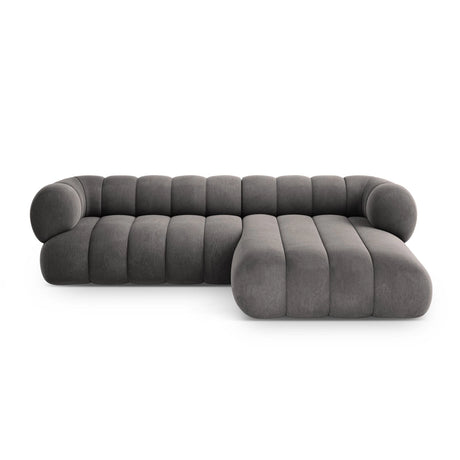 Koge 5-Sitzer Ecksofa, Rechte Seite, aus Samt in Grau (Vogue 15), 270x165x70 cm von Cosmopolitan Design – Bild 1