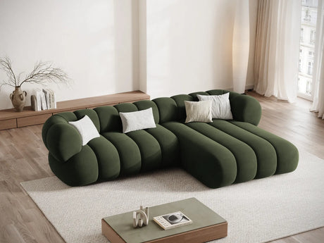 Koge 5-Sitzer Ecksofa, Rechte Seite, aus Samt in Grün (Vogue 11), 270x165x70 cm von Cosmopolitan Design – Bild 2