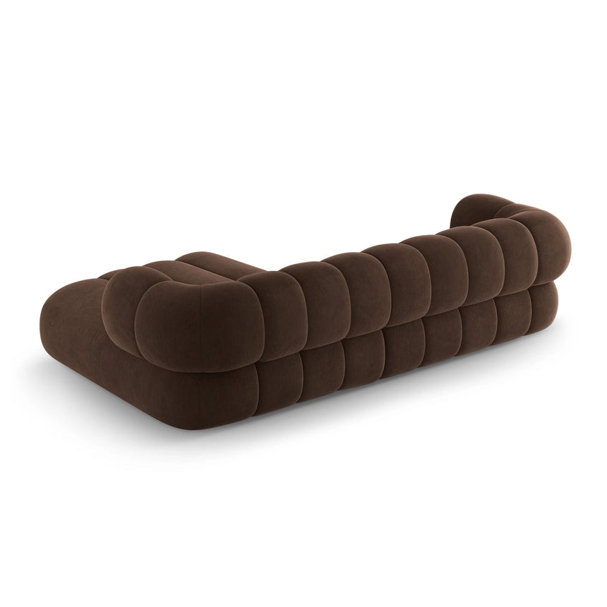 Koge 5-Sitzer Ecksofa, Rechte Seite, aus Samt in Schokolade (Vogue 6), 270x165x70 cm von Cosmopolitan Design – Bild 6
