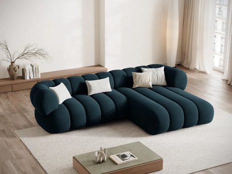 Koge 5-Sitzer Ecksofa, Rechte Seite, aus Samt in Tiefes Petrol (Vogue 13), 270x165x70 cm von Cosmopolitan Design – Bild 2