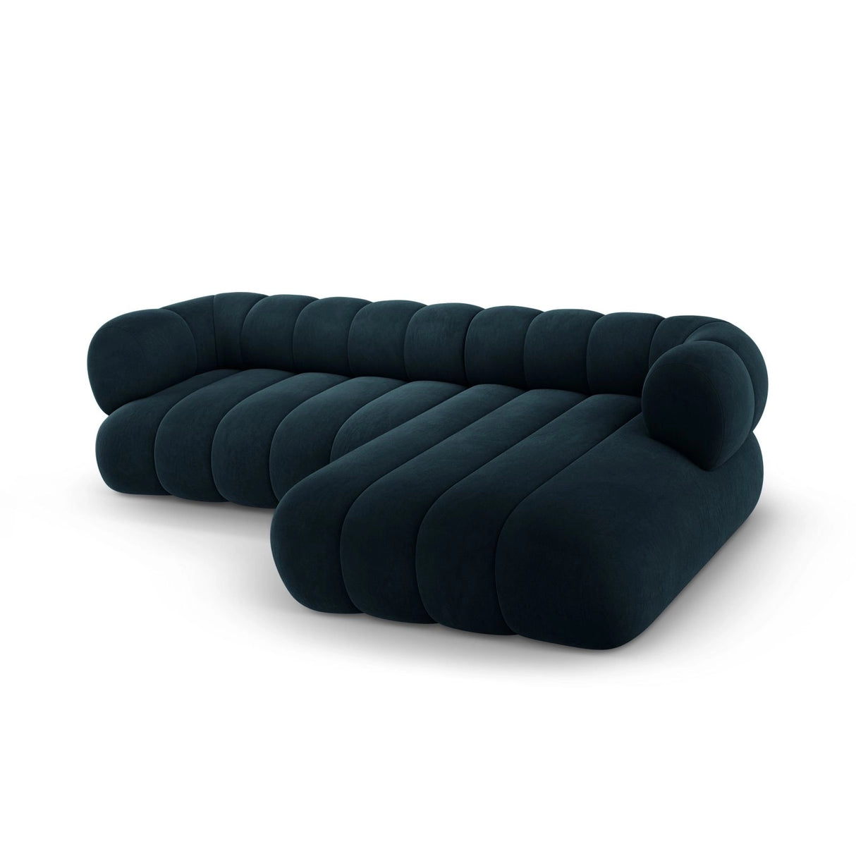 Koge 5-Sitzer Ecksofa, Rechte Seite, aus Samt in Tiefes Petrol (Vogue 13), 270x165x70 cm von Cosmopolitan Design – Bild 5