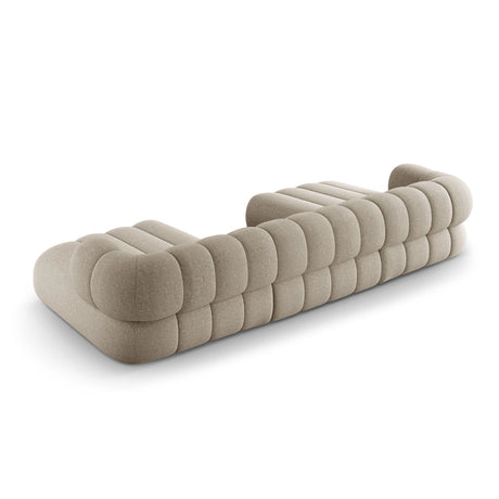 Koge 6-Sitzer Panorama Sofa aus Chenille in Dunkelbeige (Eden 4 Beige), Beine in Schwarzes Plastik, 348x165x70 cm von Cosmopolitan Design – Bild 5
