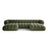 Koge 6-Sitzer Panorama Sofa aus Chenille in Grün (Eden 12 Olive), Beine in Schwarzes Plastik, 348x165x70 cm von Cosmopolitan Design – Bild 1