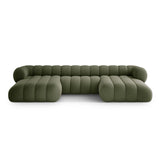 Koge 6-Sitzer Panorama Sofa aus Chenille in Grün (Eden 12 Olive), Beine in Schwarzes Plastik, 348x165x70 cm von Cosmopolitan Design – Bild 1