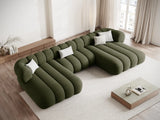 Koge 6-Sitzer Panorama Sofa aus Chenille in Grün (Eden 12 Olive), Beine in Schwarzes Plastik, 348x165x70 cm von Cosmopolitan Design – Bild 2