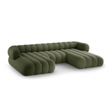 Koge 6-Sitzer Panorama Sofa aus Chenille in Grün (Eden 12 Olive), Beine in Schwarzes Plastik, 348x165x70 cm von Cosmopolitan Design – Bild 4