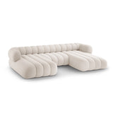 Koge 6-Sitzer Panorama Sofa aus Chenille in Hellbeige (Eden 2 Pearl), Beine in Schwarzes Plastik, 348x165x70 cm von Cosmopolitan Design – Bild 4