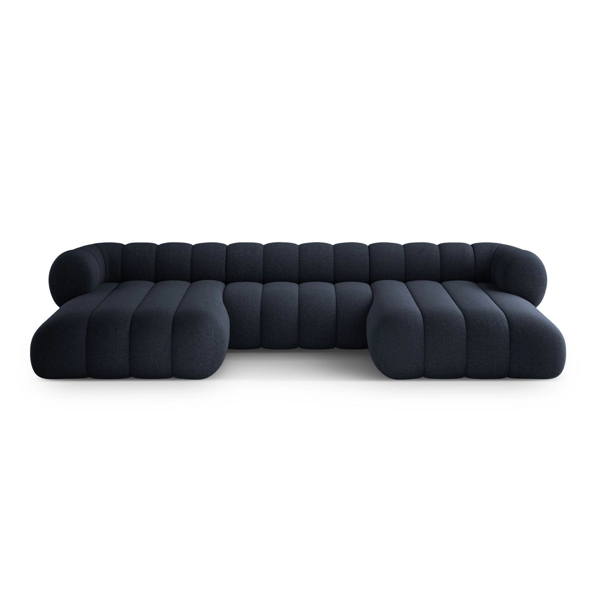 Koge 6-Sitzer Panorama Sofa aus Chenille in Hellgrau (Eden 18 Grey), Beine in Schwarzes Plastik, 348x165x70 cm von Cosmopolitan Design – Bild 1