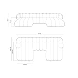 Koge 6-Sitzer Panorama Sofa aus Chenille in Hellgrau (Eden 18 Grey), Beine in Schwarzes Plastik, 348x165x70 cm von Cosmopolitan Design – Bild 3