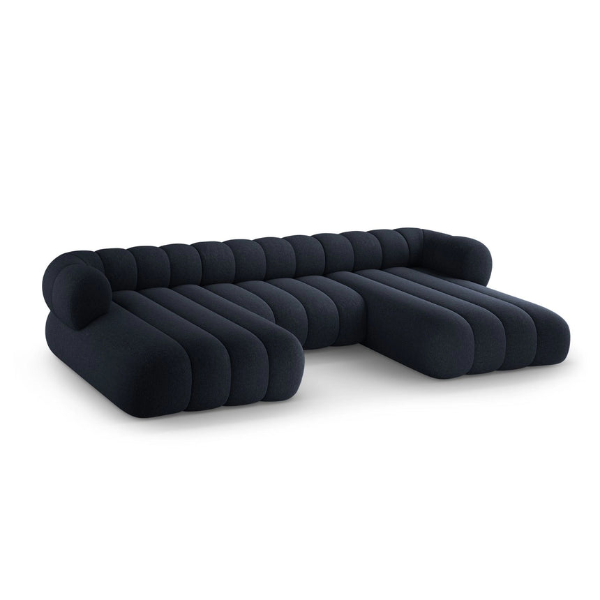 Koge 6-Sitzer Panorama Sofa aus Chenille in Hellgrau (Eden 18 Grey), Beine in Schwarzes Plastik, 348x165x70 cm von Cosmopolitan Design – Bild 4