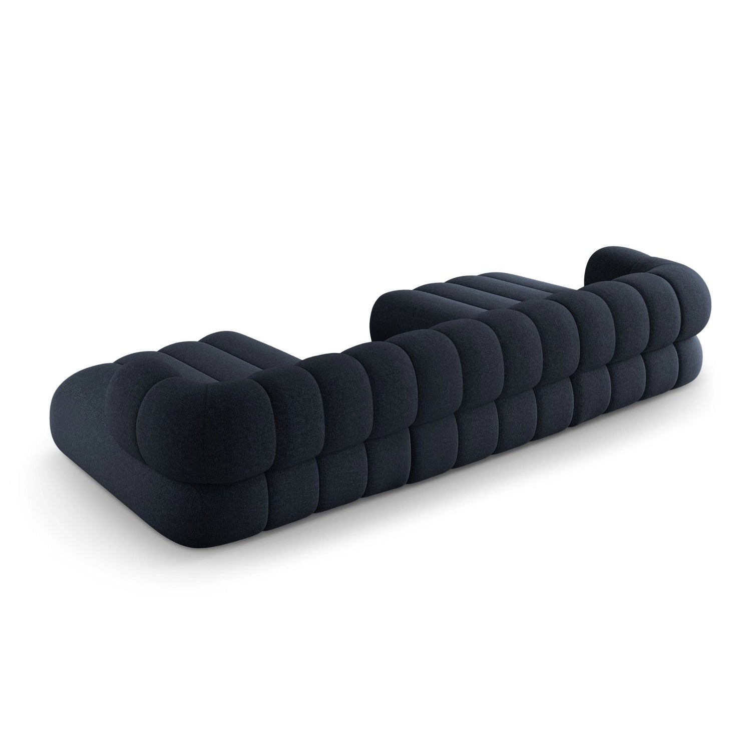 Koge 6-Sitzer Panorama Sofa aus Chenille in Hellgrau (Eden 18 Grey), Beine in Schwarzes Plastik, 348x165x70 cm von Cosmopolitan Design – Bild 5