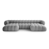 Koge 6-Sitzer Panorama Sofa aus Chenille in Marineblau (Eden 16 Deep Blue), Beine in Schwarzes Plastik, 348x165x70 cm von Cosmopolitan Design – Bild 1