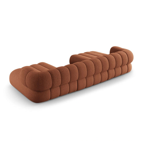 Koge 6-Sitzer Panorama Sofa aus Chenille in Ziegelstein (Eden 10 Terra), Beine in Schwarzes Plastik, 348x165x70 cm von Cosmopolitan Design – Bild 5