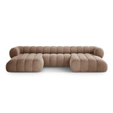 Koge 6-Sitzer Panorama Sofa aus Samt in Dunkelbeige (Vogue 3), Beine in Schwarzes Plastik, 348x165x70 cm von Cosmopolitan Design – Bild 1