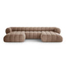 Koge 6-Sitzer Panorama Sofa aus Samt in Dunkelbeige (Vogue 3), Beine in Schwarzes Plastik, 348x165x70 cm von Cosmopolitan Design – Bild 1