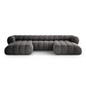Koge 6-Sitzer Panorama Sofa aus Samt in Grau (Vogue 15), Beine in Schwarzes Plastik, 348x165x70 cm von Cosmopolitan Design – Bild 1