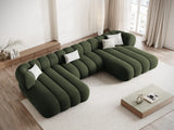 Koge 6-Sitzer Panorama Sofa aus Samt in Grün (Vogue 11), Beine in Schwarzes Plastik, 348x165x70 cm von Cosmopolitan Design – Bild 2