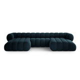 Koge 6-Sitzer Panorama Sofa aus Samt in Tiefes Petrol (Vogue 13), Beine in Schwarzes Plastik, 348x165x70 cm von Cosmopolitan Design – Bild 1