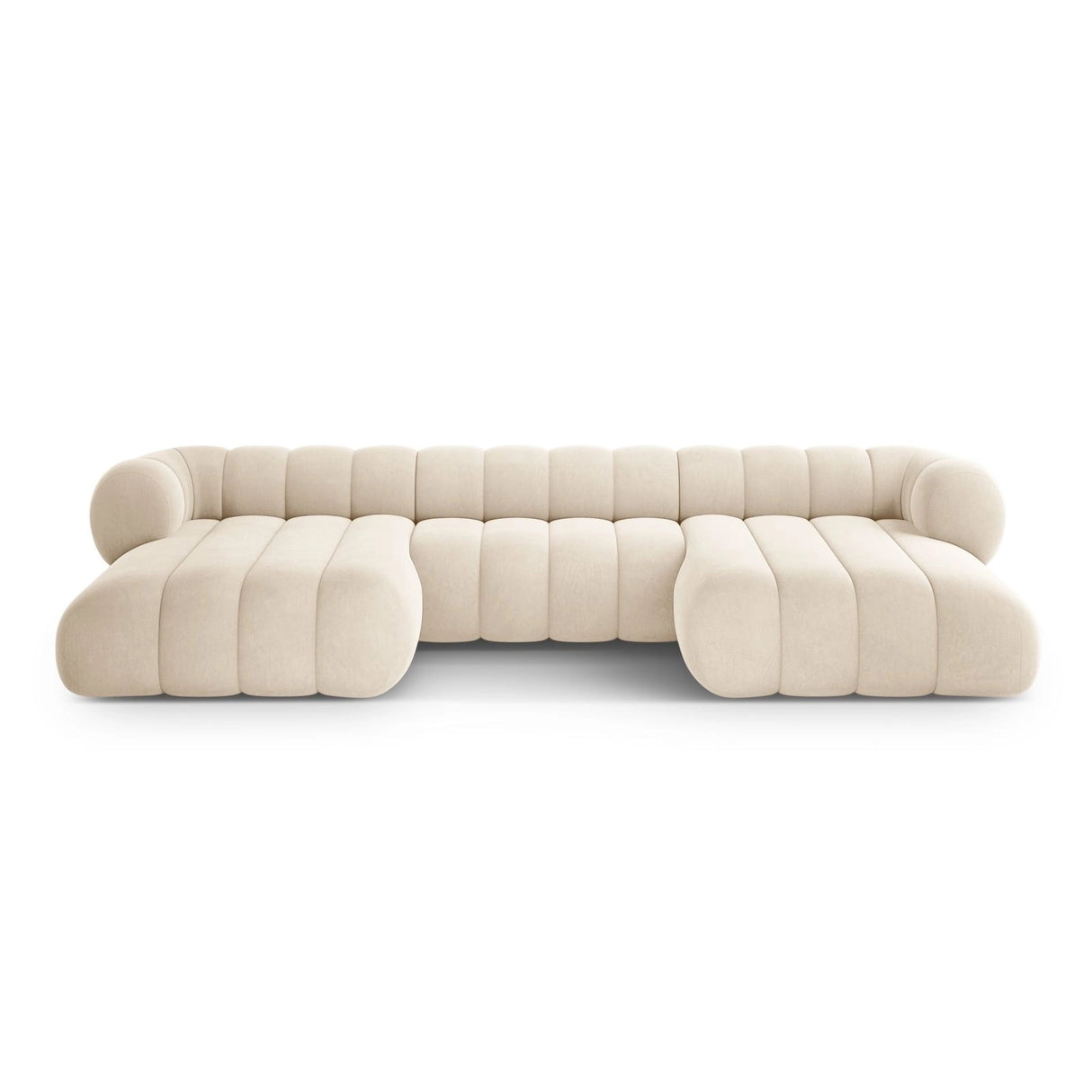 Koge 6-Sitzer Panorama Sofa aus Samt oder Chenille, 348x165x70 cm von Cosmopolitan Design – Bild 1