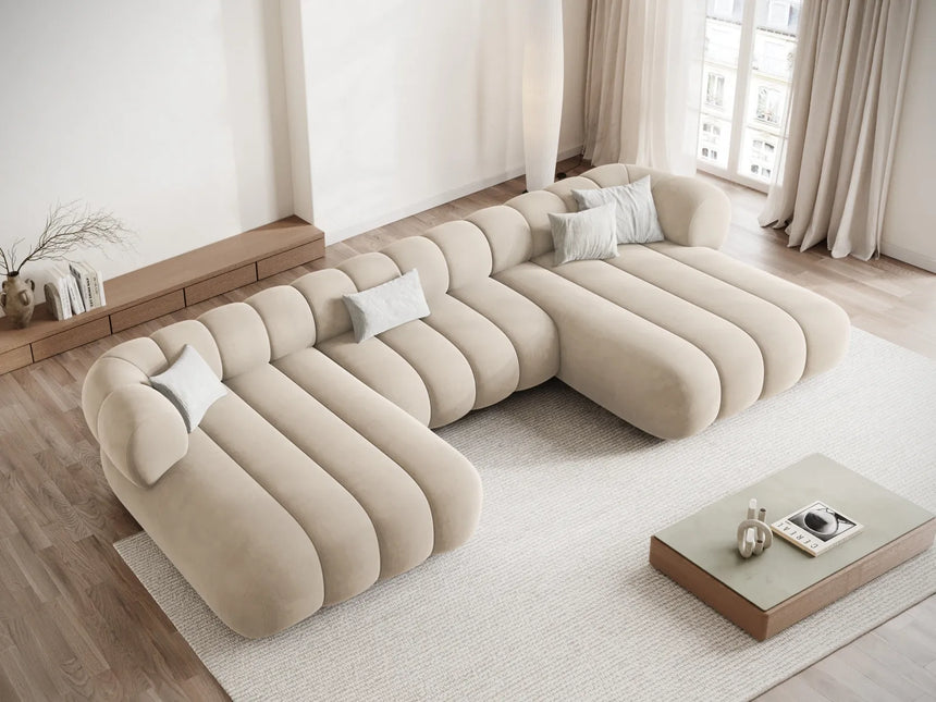 Koge 6-Sitzer Panorama Sofa aus Samt oder Chenille, 348x165x70 cm von Cosmopolitan Design – Bild 2