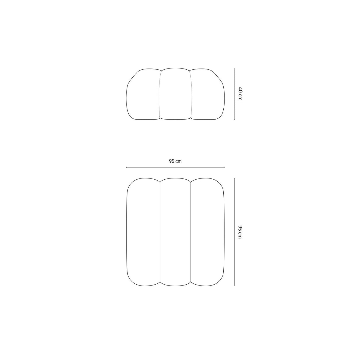 Koge Pouf aus Chenille in Hellbeige (Eden 2 Pearl), 95x95x40 cm von Cosmopolitan Design – Bild 3