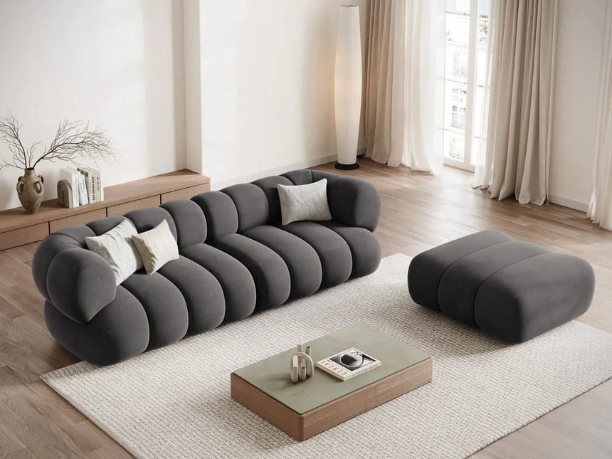 Koge Pouf aus Samt in Grau (Vogue 15), 95x95x40 cm von Cosmopolitan Design – Bild 2