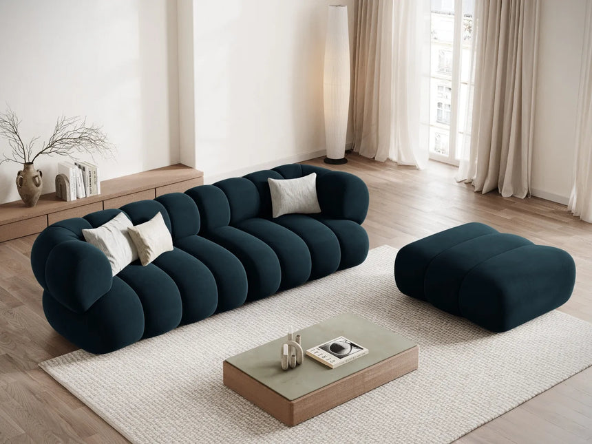 Koge Pouf aus Samt in Tiefes Petrol (Vogue 13), 95x95x40 cm von Cosmopolitan Design – Bild 2