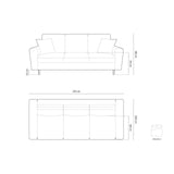 Kyoto 3-Sitzer Sofa mit Schlaffunktion und Stauraum, aus Samt, 235x100x88 cm von Cosmopolitan Design – Bild 2