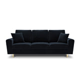 Kyoto 3-Sitzer Sofa mit Schlaffunktion und Stauraum, aus Samt in Dunkelblau (Riviera 79), 235x100x88 cm von Cosmopolitan Design – Bild 3