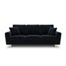 Kyoto 3-Sitzer Sofa mit Schlaffunktion und Stauraum, aus Samt in Dunkelblau (Riviera 79), 235x100x88 cm von Cosmopolitan Design – Bild 3